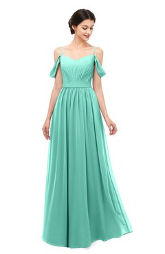 ColsBM Elwyn Mint Green Bridesmaid Dresses Floor Length Pleated V-neck Romantic Backless A-line