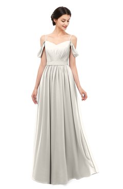 ColsBM Elwyn Off White Bridesmaid Dresses Floor Length Pleated V-neck Romantic Backless A-line