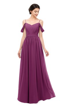 ColsBM Elwyn Raspberry Bridesmaid Dresses Floor Length Pleated V-neck Romantic Backless A-line