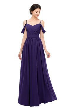 ColsBM Elwyn Royal Purple Bridesmaid Dresses Floor Length Pleated V-neck Romantic Backless A-line