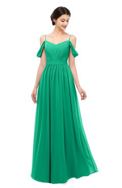 ColsBM Elwyn Sea Green Bridesmaid Dresses Floor Length Pleated V-neck Romantic Backless A-line