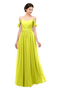 ColsBM Elwyn Sulphur Spring Bridesmaid Dresses Floor Length Pleated V-neck Romantic Backless A-line