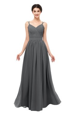 ColsBM Bryn Grey Bridesmaid Dresses Floor Length Sash Sleeveless Simple A-line Criss-cross Straps