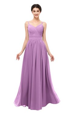 ColsBM Bryn Orchid Bridesmaid Dresses Floor Length Sash Sleeveless Simple A-line Criss-cross Straps