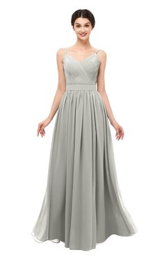 ColsBM Bryn Platinum Bridesmaid Dresses Floor Length Sash Sleeveless Simple A-line Criss-cross Straps