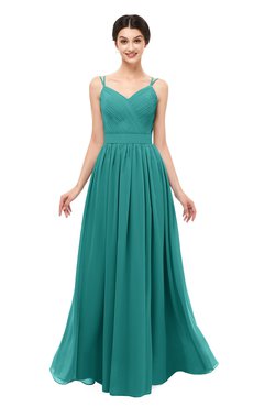 ColsBM Bryn Porcelain Bridesmaid Dresses Floor Length Sash Sleeveless Simple A-line Criss-cross Straps