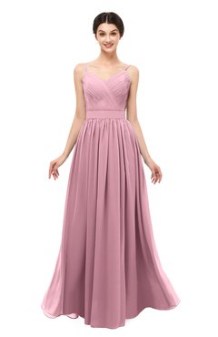 ColsBM Bryn Rosebloom Bridesmaid Dresses Floor Length Sash Sleeveless Simple A-line Criss-cross Straps