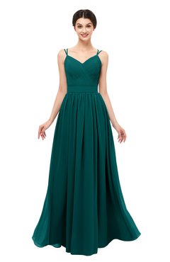 ColsBM Bryn Shaded Spruce Bridesmaid Dresses Floor Length Sash Sleeveless Simple A-line Criss-cross Straps