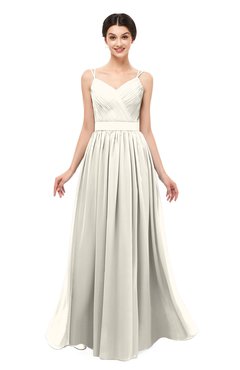 ColsBM Bryn Whisper White Bridesmaid Dresses Floor Length Sash Sleeveless Simple A-line Criss-cross Straps