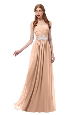ColsBM Jess Almost Apricot Bridesmaid Dresses Sleeveless Appliques Strapless A-line Zipper Modern