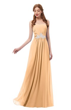ColsBM Jess Apricot Bridesmaid Dresses Sleeveless Appliques Strapless A-line Zipper Modern
