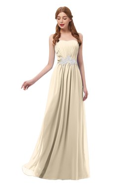 ColsBM Jess Champagne Bridesmaid Dresses Sleeveless Appliques Strapless A-line Zipper Modern