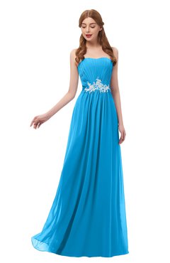 ColsBM Jess Cornflower Blue Bridesmaid Dresses Sleeveless Appliques Strapless A-line Zipper Modern