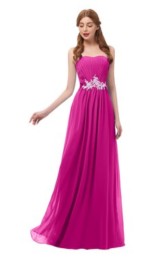 ColsBM Jess Hot Pink Bridesmaid Dresses Sleeveless Appliques Strapless A-line Zipper Modern