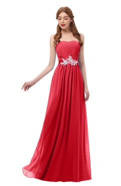 ColsBM Jess Red Bridesmaid Dresses Sleeveless Appliques Strapless A-line Zipper Modern