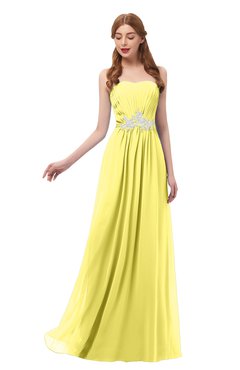 ColsBM Jess Yellow Iris Bridesmaid Dresses Sleeveless Appliques Strapless A-line Zipper Modern