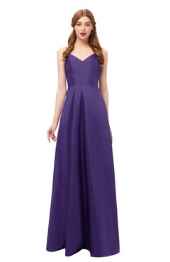 ColsBM Aubrey Dark Purple Bridesmaid Dresses V-neck Sleeveless A-line Criss-cross Straps Sash Classic