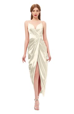 ColsBM Harlow Cornhusk Bridesmaid Dresses Spaghetti Sleeveless Glamorous Hi-Lo Pleated Column