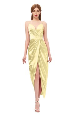 ColsBM Harlow Daffodil Bridesmaid Dresses Spaghetti Sleeveless Glamorous Hi-Lo Pleated Column