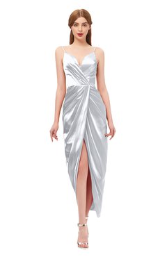ColsBM Harlow Platinum Bridesmaid Dresses Spaghetti Sleeveless Glamorous Hi-Lo Pleated Column