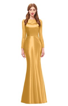 ColsBM Kenzie Golden Nugget Bridesmaid Dresses Trumpet Lace Bateau Long Sleeve Floor Length Mature