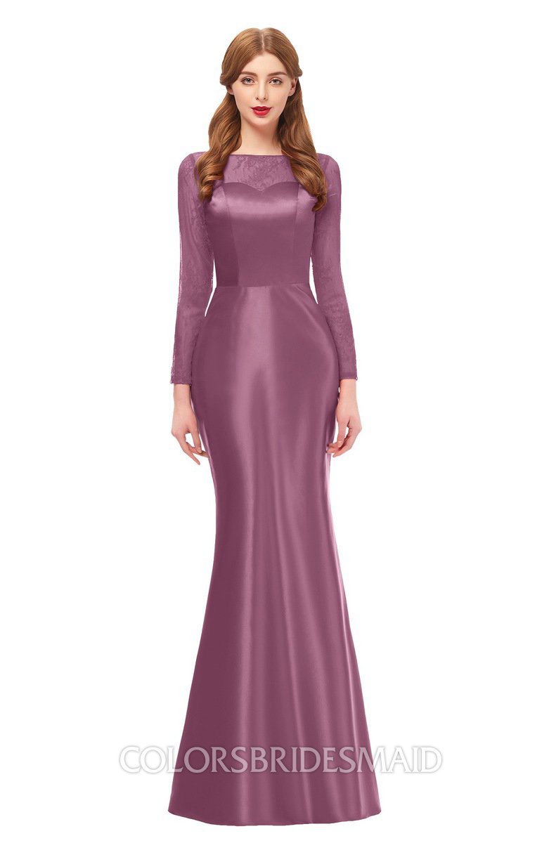 mauve bridesmaid dresses long sleeve