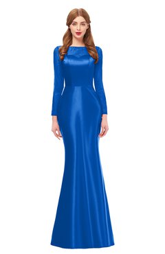 ColsBM Kenzie Royal Blue Bridesmaid Dresses Trumpet Lace Bateau Long Sleeve Floor Length Mature