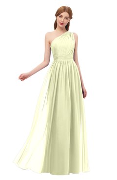 ColsBM Kendal Anise Flower Bridesmaid Dresses A-line Sleeveless Half Backless Pleated Elegant One Shoulder