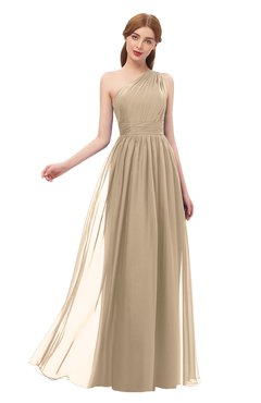 ColsBM Kendal Champagne Bridesmaid Dresses A-line Sleeveless Half Backless Pleated Elegant One Shoulder