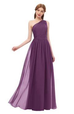 ColsBM Kendal Grape Juice Bridesmaid Dresses A-line Sleeveless Half Backless Pleated Elegant One Shoulder