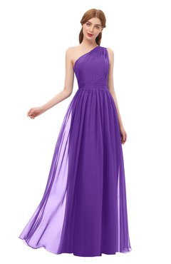 ColsBM Kendal Royal Purple Bridesmaid Dresses A-line Sleeveless Half Backless Pleated Elegant One Shoulder