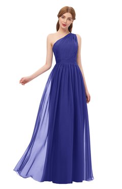 ColsBM Kendal Spectrum Blue Bridesmaid Dresses A-line Sleeveless Half Backless Pleated Elegant One Shoulder