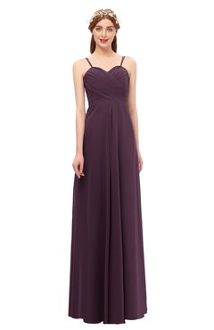 ColsBM Andrea Plum Bridesmaid Dresses Sexy Zipper Sleeveless Pleated Floor Length A-line