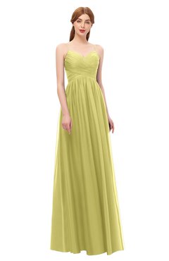 ColsBM Rian Daffodil Bridesmaid Dresses Sleeveless Ruching A-line Glamorous Half Backless Spaghetti