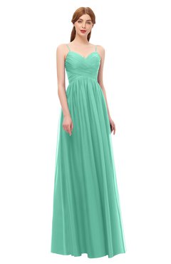 ColsBM Rian Lucite Green Bridesmaid Dresses Sleeveless Ruching A-line Glamorous Half Backless Spaghetti