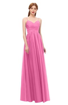 ColsBM Rian Rose Pink Bridesmaid Dresses Sleeveless Ruching A-line Glamorous Half Backless Spaghetti