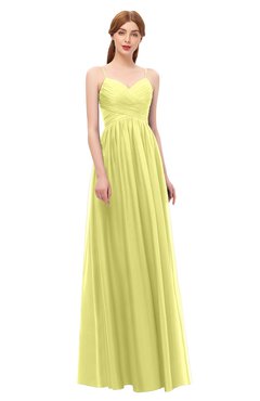 ColsBM Rian Wax Yellow Bridesmaid Dresses Sleeveless Ruching A-line Glamorous Half Backless Spaghetti
