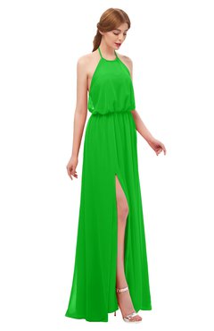 ColsBM Jackie Classic Green Bridesmaid Dresses Casual Floor Length Halter Split-Front Sleeveless Backless