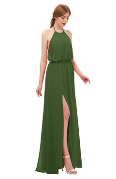 ColsBM Jackie Garden Green Bridesmaid Dresses Casual Floor Length Halter Split-Front Sleeveless Backless