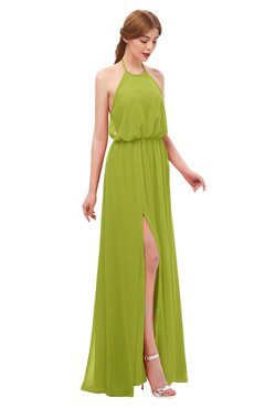 ColsBM Jackie Green Oasis Bridesmaid Dresses Casual Floor Length Halter Split-Front Sleeveless Backless