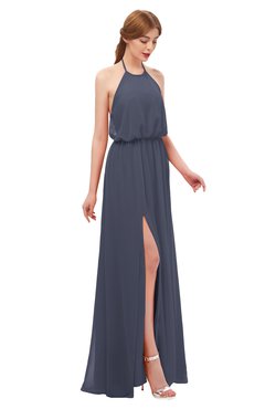 ColsBM Jackie Nightshadow Blue Bridesmaid Dresses Casual Floor Length Halter Split-Front Sleeveless Backless