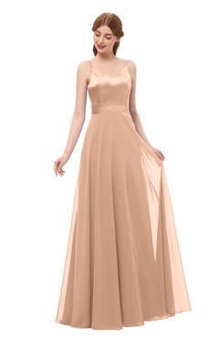 ColsBM Ocean Almost Apricot Bridesmaid Dresses Elegant A-line Backless Floor Length Sleeveless Sash