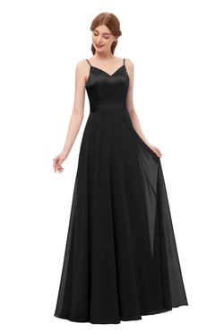 ColsBM Ocean Black Bridesmaid Dresses Elegant A-line Backless Floor Length Sleeveless Sash