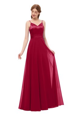 ColsBM Ocean Dark Red Bridesmaid Dresses Elegant A-line Backless Floor Length Sleeveless Sash