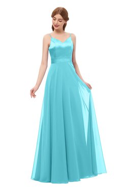 ColsBM Ocean Turquoise Bridesmaid Dresses Elegant A-line Backless Floor Length Sleeveless Sash