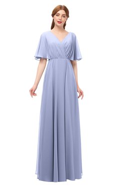 ColsBM Allyn Lavender Bridesmaid Dresses A-line Short Sleeve Floor Length Sexy Zip up Pleated