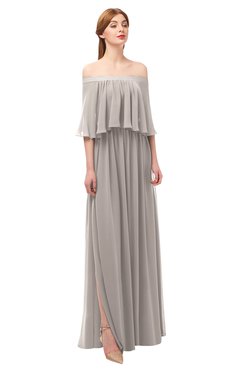 ColsBM Clair Fawn Bridesmaid Dresses Glamorous Zipper Ruching Floor Length Off The Shoulder Short Sleeve