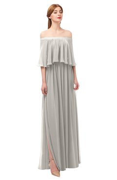 ColsBM Clair Hushed Violet Bridesmaid Dresses Glamorous Zipper Ruching Floor Length Off The Shoulder Short Sleeve