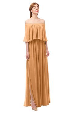ColsBM Clair Pheasant Bridesmaid Dresses Glamorous Zipper Ruching Floor Length Off The Shoulder Short Sleeve