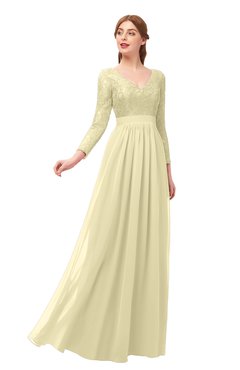 ColsBM Cyan Anise Flower Bridesmaid Dresses Sexy A-line Long Sleeve V-neck Backless Floor Length
